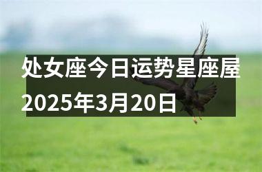 处女座今日运势星座屋2025年3月20日