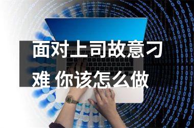 <h3>面对上司故意刁难 你该怎么做