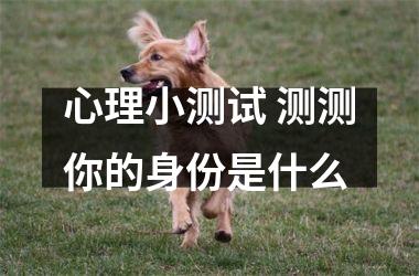 心理小测试 测测你的身份是什么