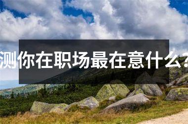 <h3>测你在职场在意什么？