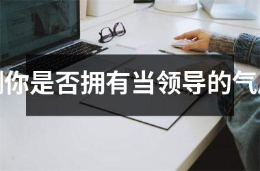 <h3>测你是否拥有当领导的气质