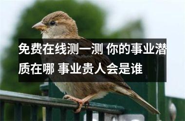 免费在线测一测 你的事业潜质在哪 事业贵人会是谁