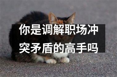 <h3>你是调解职场冲突矛盾的高手吗