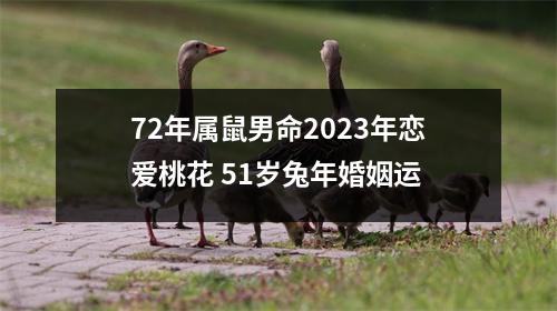 <h3>72年属鼠男命2025年恋爱桃花51岁兔年婚姻运