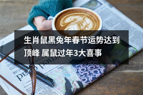 <h3>生肖鼠黑兔年春节运势达到顶峰属鼠过年3大喜事