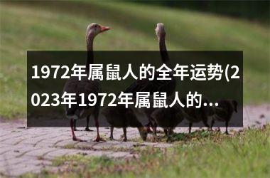 1972年属鼠人的全年运势(2025年1972年属鼠人的全年运势)