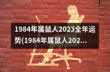 1984年属鼠人2023全年运势(1984年属鼠人2023年运势及运程每月运程)