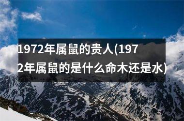 <h3>1972年属鼠的贵人(1972年属鼠的是什么命木还是水)