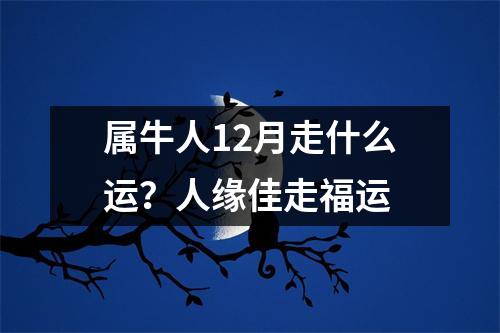 <h3>属牛人12月走什么运？人缘佳走福运