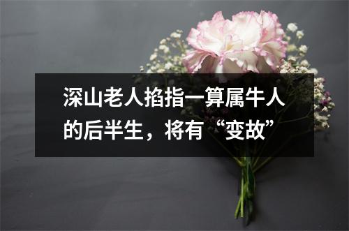 <h3>深山老人掐指一算属牛人的后半生，将有“变故”