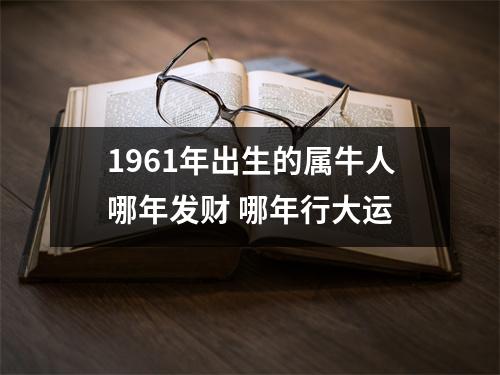 1961年出生的属牛人哪年发财哪年行大运