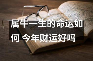 <h3>属牛一生的命运如何 今年财运好吗