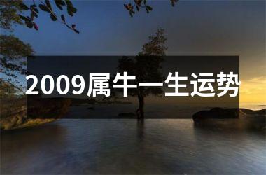 2009属牛一生运势
