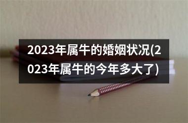 2023年属牛的婚姻状况(2023年属牛的今年多大了)