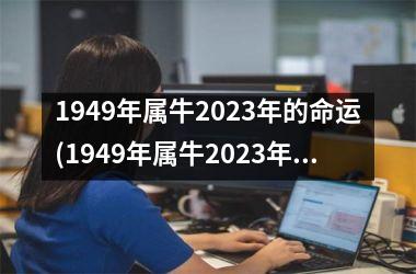 1949年属牛2023年的命运(1949年属牛2023年运势)