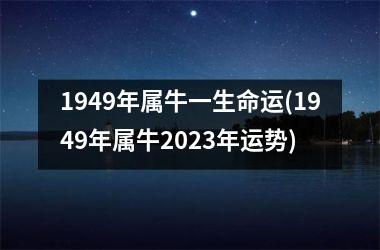 <h3>1949年属牛一生命运(1949年属牛2025年运势)