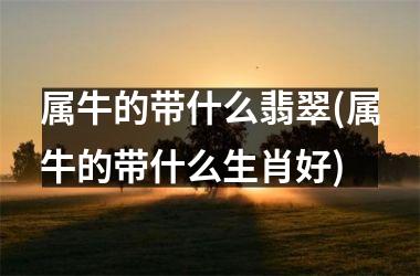 属牛的带什么翡翠(属牛的带什么生肖好)