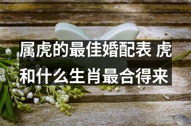 <h3>属虎的佳婚配表 虎和什么生肖合得来