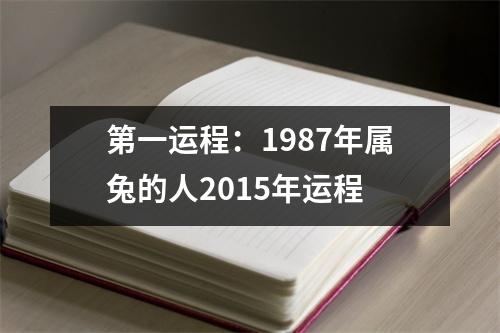 第一运程：1987年属兔的人2015年运程