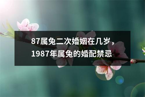 <h3>87属兔二次婚姻在几岁，1987年属兔的婚配禁忌