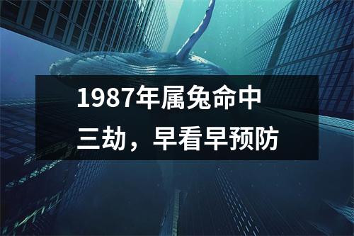 1987年属兔命中三劫，早看早预防