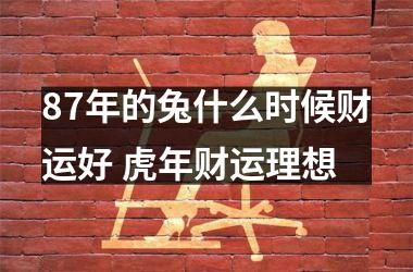 87年的兔什么时候财运好 虎年财运理想