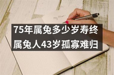 75年属兔多少岁寿终 属兔人43岁孤寡难归