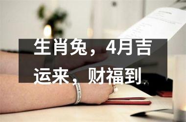 生肖兔，4月吉运来，财福到