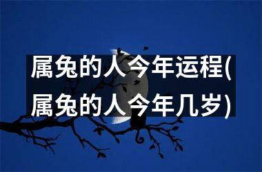 <h3>属兔的人今年运程(属兔的人今年几岁)