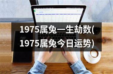 1975属兔一生劫数(1975属兔今日运势)