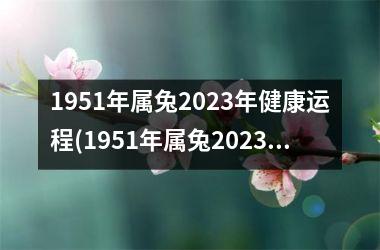 1951年属兔2023年健康运程(1951年属兔2023年运势完整版)