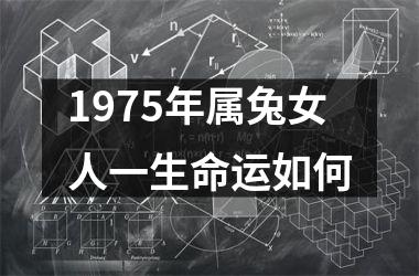 1975年属兔女人一生命运如何