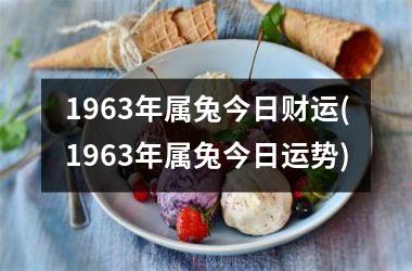 1963年属兔今日财运(1963年属兔今日运势)