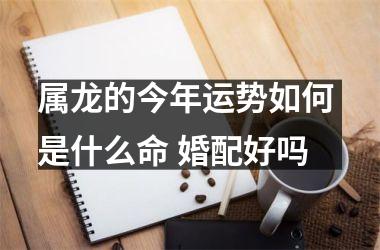属龙的今年运势如何 是什么命 婚配好吗