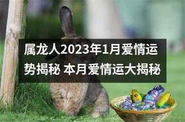 属龙人2025年1月爱情运势揭秘 本月爱情运大揭秘