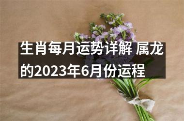 <h3>生肖每月运势详解 属龙的2025年6月份运程