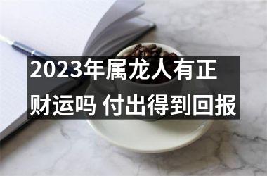 2025年属龙人有正财运吗 付出得到回报
