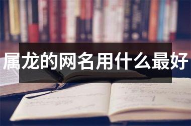 属龙的网名用什么最好