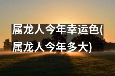 属龙人今年幸运色(属龙人今年多大)