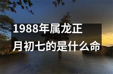 1988年属龙正月初七的是什么命