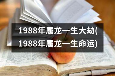 1988年属龙一生大劫(1988年属龙一生命运)