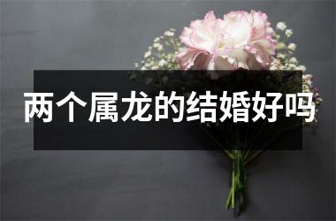 两个属龙的结婚好吗