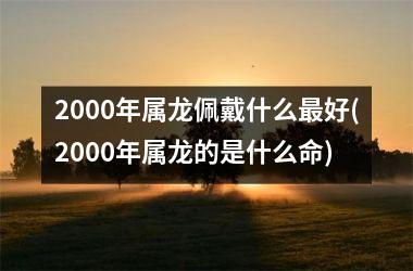 2000年属龙佩戴什么最好(2000年属龙的是什么命)