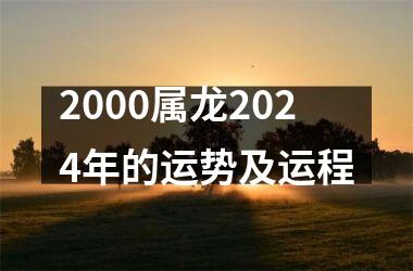 2000属龙2024年的运势及运程