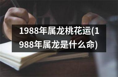 1988年属龙桃花运(1988年属龙是什么命)