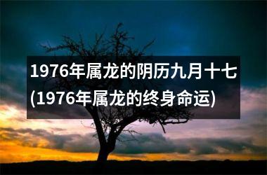1976年属龙的阴历九月十七(1976年属龙的终身命运)