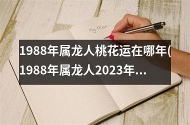 <h3>1988年属龙人桃花运在哪年(1988年属龙人2023年运势)