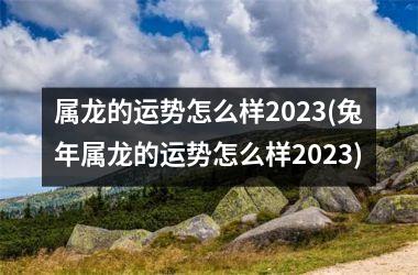 属龙的运势怎么样2023(兔年属龙的运势怎么样2023)