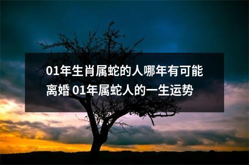 01年生肖属蛇的人哪年有可能离婚01年属蛇人的一生运势
