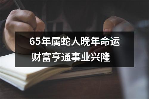 65年属蛇人晚年命运财富亨通事业兴隆